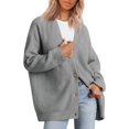 thumbnail image 1 of GHSDFBB Women's Cardigan 2023 Open Front Oversized Button Lightweight Sweaters V Neck Loose Cardigans Knit Outwear, 1 of 7