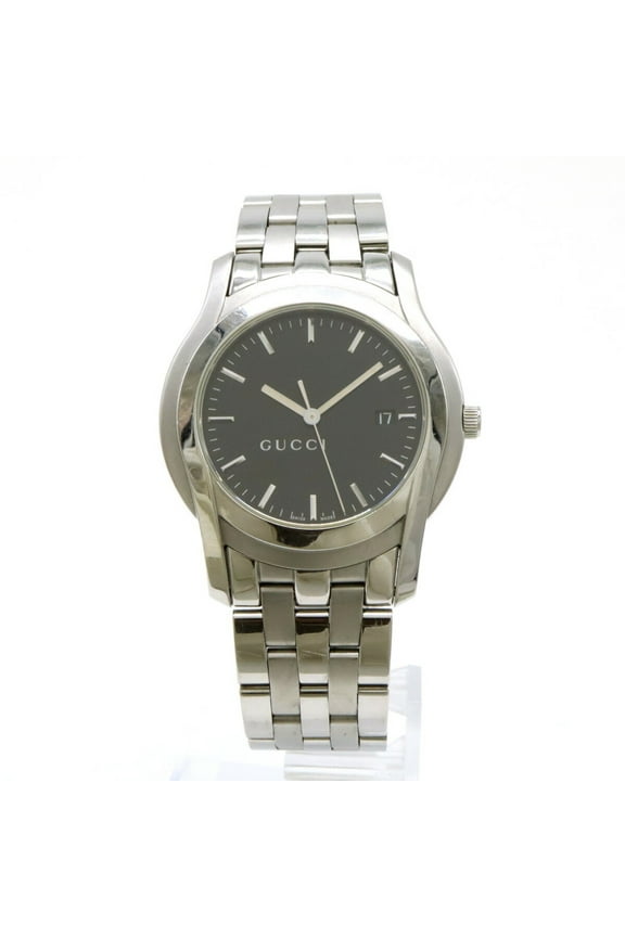 Pre-Owned GUCCI G-Class Black Dial Date Men's SS Quartz Watch 5500XL (Good)