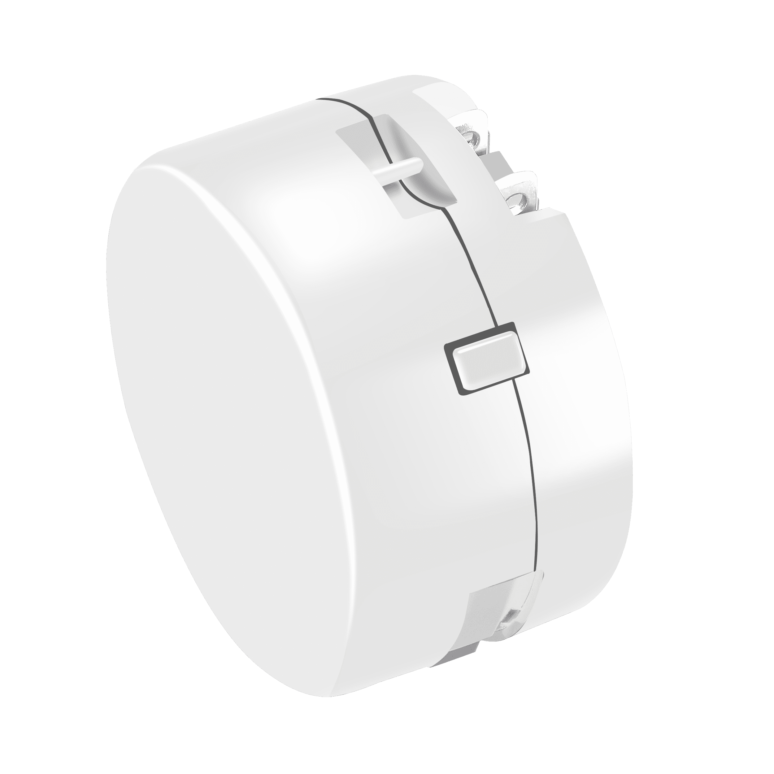 Bibicord 3-in-1 Retractable Lightning Cable, Wall Charger & Power Bank, Compatible with iPhone 14/13/12 (White)