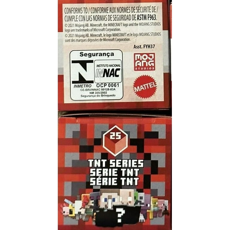 Mattel Minecraft Mystery Toy Figures, TNT Series 25, Set of 3