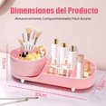 thumbnail image 3 of Organizador de Maquillaje, Gran Capacidad Organizador de Perfumes Giratorio de 360°, Porta Brochas de Maquillaje con 9 Compartimentos para Cosméticos, Brochas, Skincare, Rosa, 3 of 4