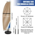 thumbnail image 5 of Patio Umbrella Cover - 210D Waterproof Outdoor Offset Banana Style Umbrella Cover - Fits Cantilever Offset Umbrella 7-11 Feet, 5 of 8