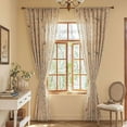 thumbnail image 5 of Vireellx Beige Curtains Crochet Lace Patchwork Drapes Curtains 84 Inch Length 2 Panels Tassel Rod Pocket Semi-Sheer Boho Bedroom Living Room Farmhouse Rustic Window Curtain Panels, 5 of 7