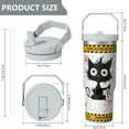 thumbnail image 3 of 1pc Cat-1 30oz Tumbler with Straw & Handle - Insulated Stainless Steel Cup | Holiday Gift for Man Women (Christmas, Valentine's, Birthday), 3 of 8