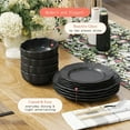 Beautiful Scallop Stoneware Dinnerware 12 Piece Set Black by Drew