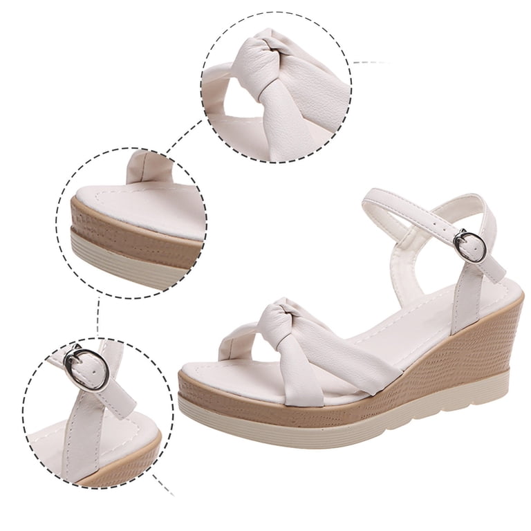 Mostsola Wedge Sandals for Women Knot Open Toe Platform Sandals