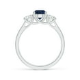 thumbnail image 2 of ANGARA Natural 1 Ct Classic Round Sapphire and Diamond Three Stone Ring in 14K White Gold for Women (Size-6mm) | September Birthstone, Anniversary, Jewelry Gift for Women | Natural Blue Sapphire Ring, 2 of 9