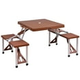 thumbnail image 2 of Costway Outdoor Foldable Portable Aluminum Plastic Picnic Table Camping w/ Bench, 2 of 7