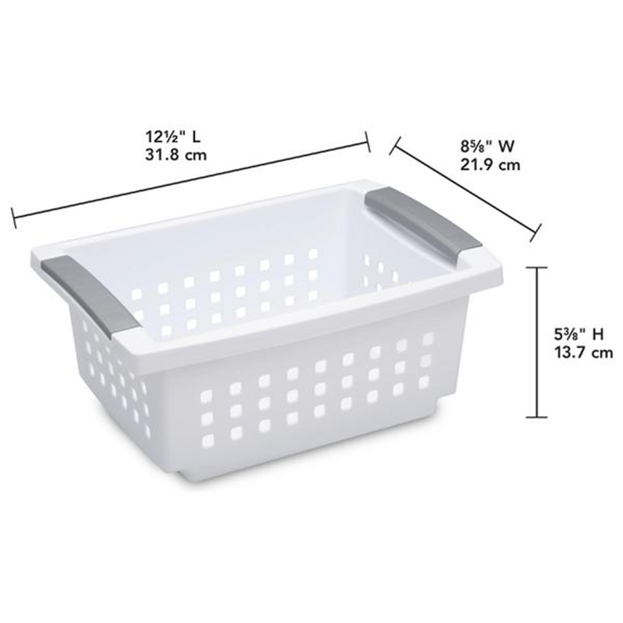 Sterilite Small Stacking Storage Basket with Comfort Grip Handles, 8 Pack - image 3 of 11