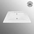 thumbnail image 3 of Renovators Supply Bathroom Drop-in Sink Square Self-Rimming Centerset Faucet Holes Grade A Vitreous China w/Overflow, 3 of 8