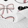 thumbnail image 5 of Homewish Bow Heart Baseball Pattern Twin Quilt Set, Cute Sport Twin Coverlet Set for Girls and Boys, 2 Pieces, 1 Comforter and 1 Pillowcase, 5 of 7