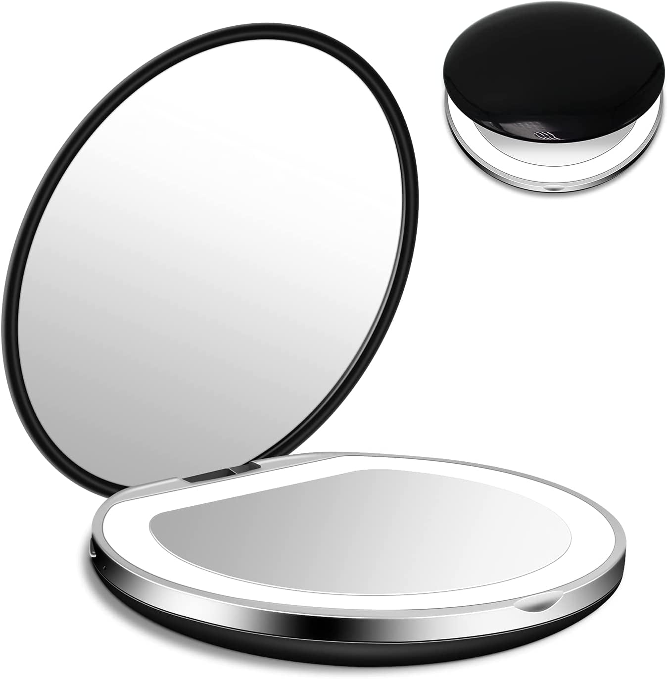Foldable Makeup Mirror Retro Pocket Rhinestones Small for Purse Mini Double  Side - AliExpress
