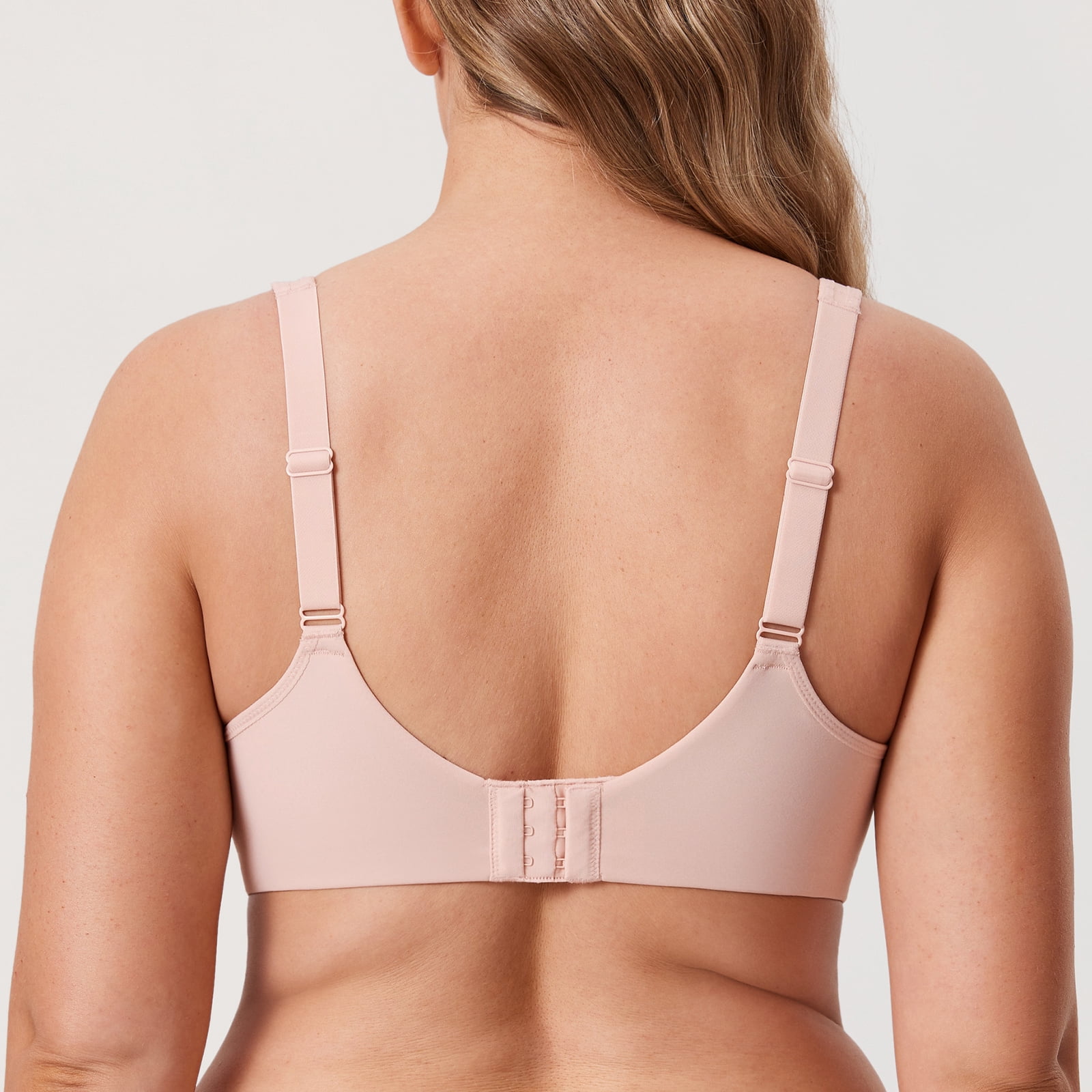 DELIMIRA Women's Full Coverage Bras Underwire Lightly Padded Plus Size Tshirt Sheer Bra