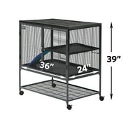 Critter Nation by MidWest Homes for Pets Single Unit Small Animal Cage, Habitat for Rats, Chinchillas, Ferrets, Sugar Gliders, Tool-Free Assembly, with Full-Width Doors, Shelf and Removable Base Pan
