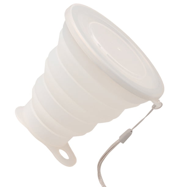 Advancent Taza plegable ligera y resistente al calor para viajes y oficina, silicona de calidad alimentaria plegable Almacenamiento y organización del hogar Blanco