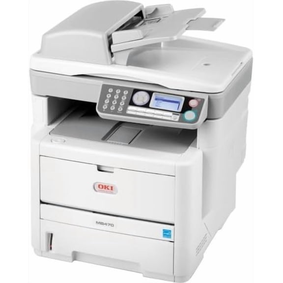 OKI MB400/MB470 Monochrome LED Multifunction Printer – Print, Copy, Scan, Fax, 30ppm, Duplex, Desktop