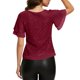 thumbnail image 5 of Craaazy Women's Sparkle Short Sleeve Top with Scallop Hem and Round Neck Gifts, 5 of 9
