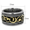 thumbnail image 2 of Luxe Jewelry Designs Men's Two-Tone Gold IP Stainless Steel Epoxy Black Jet Ring - Size 9 (Pack of, 2 of 4