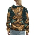 thumbnail image 7 of Haiem Surreal Meditating Cat for Women's Fashion Hoodies & Sweatshirts with Kangaroo Pocket,Hooded Sweatshirt with Eye-catching Drawstrings-Small, 7 of 7