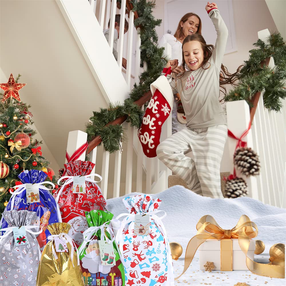 COCOBELA 25-Piece Christmas Drawstring Gift Bags with Tags photo 7