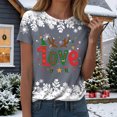 thumbnail image 6 of Duqingm Ladies Christmas Tops Christmas Shirts for Women 2025 Casual Round Neck Short-sleeved Christmas Tree Printed Top Burgundy Grey,2XL, 6 of 7