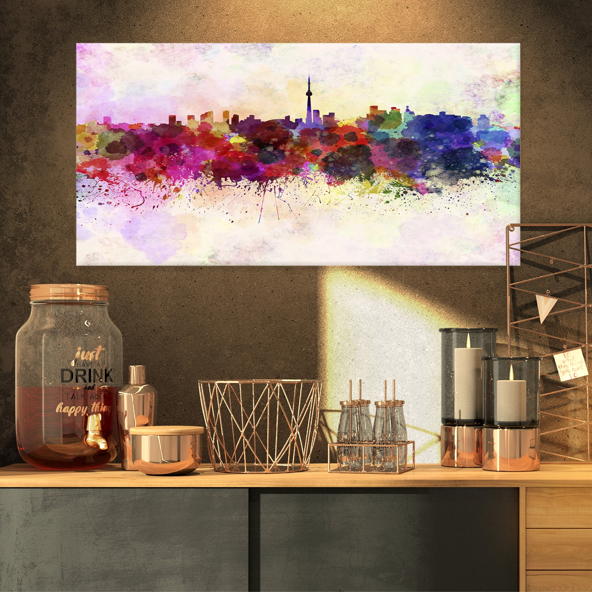 Designart 'Toronto Skyline ' Cityscape Canvas Artwork Print