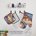 thumbnail image 5 of Abstract Psychedelic Mushroom Sun 5 Pcs Kitchen Set Heat Resistant Oven Mitts and Non-Slip Pot Holders with Adjustable Cooking Apron, 5 of 6