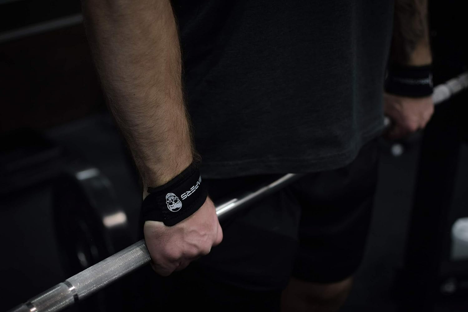 Gymreapers Lifting Wrist Straps for Weightlifting, Bodybuilding, Powerlifting, Strength Training, & Deadlifts - Padded Neoprene with 18 inch Cotton (Black)