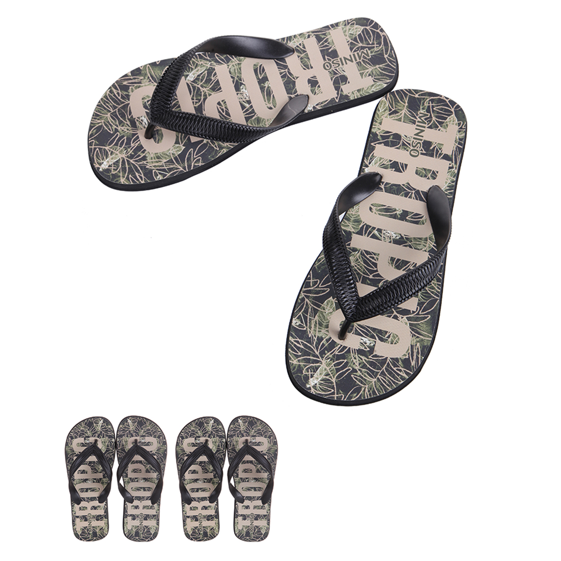 MINISO Men's Flip Flops,M,42/43 Green 