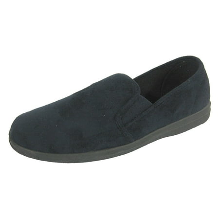 Coolers Premier Wider Fitting Slip On Full Slipper-Navy Micro | Walmart ...