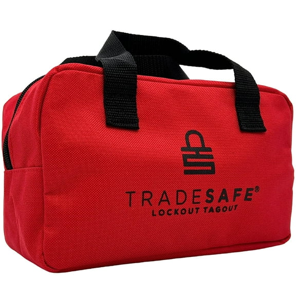 TRADESAFE Lockout Tagout Tool Carrying Bag, Unstocked Lockout Bag, 9-3/8" x 5-1/2" x 4-5/16”