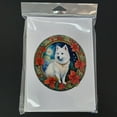 thumbnail image 3 of American Eskimo Christmas Flowers Greeting Cards Pack of 8 7 in x 5 in, 3 of 3