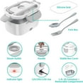thumbnail image 4 of Electric Lunch Box 60W Food Warmer Heater 12V 24V 110V Faster Heated Lunch Box for Car/Truck/Home Portable Heating Boxes with 1.5L 306 SS Container Fork & Spoon, 4 of 7