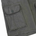 thumbnail image 4 of Krumba Men's Cotton Pigment Dyeing Outdoor Casual Cargo Shorts Green Size 32, 4 of 7