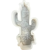 Christmas Cactus with Light in Pot Holiday Freshie Silicone Mold Heat Resistant Baking Scented Aroma Beads Freshie Supplies 5x2.5 inches