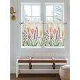 thumbnail image 7 of Half Window Curtain 36 Inches Long, Spring Floral Window Treatment Curtain Drapes, Summer Colorful Tulip Botanical Vintage Small Tier Curtains for Bathroom Over Sink, 27.5"x36", 2 Panels, 7 of 7