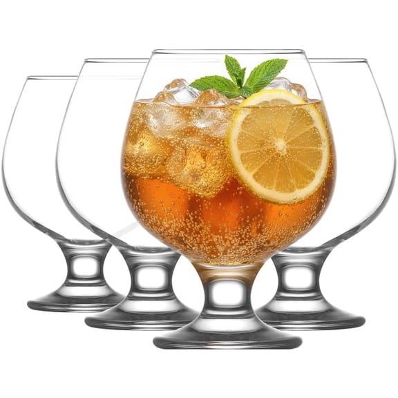 LAV Cognac Glasses Set of 6 - Clear Brandy Snifter Glasses 13.25 oz