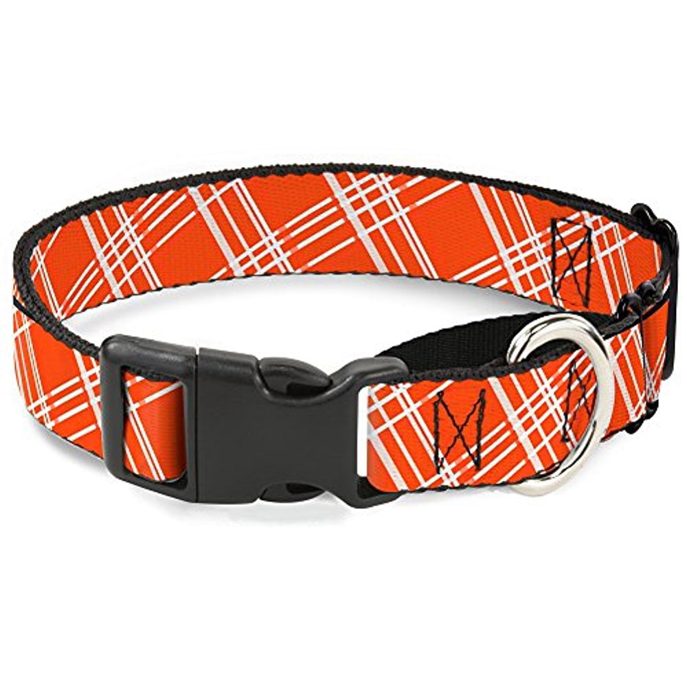 Buckle-Down Plaid Black Red Martingale Dog Collar