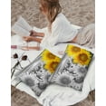 thumbnail image 4 of Sunflowers Flower Field Outdoor Pillow Covers Waterproof Throw Pillow Cover 20x12in Set of 2,Rectangle Decorative Pillowcases Cushion Case for Patio Sofa Couch,Yellow and Gray Floral Art, 4 of 6