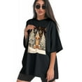 thumbnail image 3 of Plus Size Shirt for Women Black Tops for Women Short Sleeves Shirt for Women Snow Scene 1 T Shirt Oversized Shirt for Women S, 3 of 5