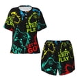 thumbnail image 4 of Picia Play Game Start Pajamas Sets for Women Soft Short-Sleeved Pjs with Lounge Shorts Two Piece Sleepwear-XX-Large, 4 of 9