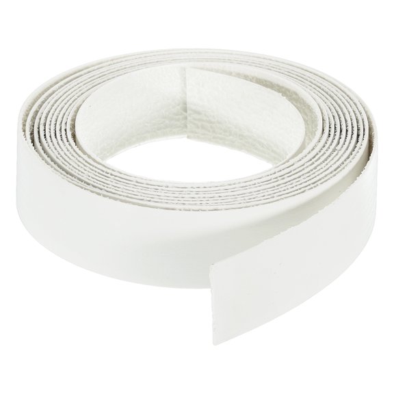 Uxcell Edge Banding, 1 1/8 Inch x 9.84ft Pre-Glued Wood Veneer Edging Iron-on Flexible Edge Banding for Cabinet Repair Furniture Restoration, Warm White Glossy