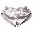 thumbnail image 5 of Traje de baño para hombre, pantalones cortos de satén con abertura lateral, calzoncillos tipo bóxer con bolsa abultada incorporada, pantalones de pijama con cintura elástica, ropa de estar por casa, 5 of 5
