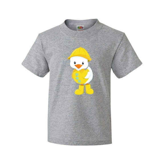Inktastic Cute Duck In Yellow Raincoat And Boots, Baby Duck Youth T-Shirt