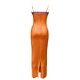 thumbnail image 4 of OSOLU Dresses Solid Color Women Summer Spaghetti Straps Floral Maxi Dress Bodycon Party Wedding Guest Dress Trendy Sundress Wedding Guest Dress, 4 of 5