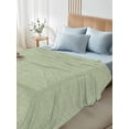 thumbnail image 5 of Sage Green Burlap Texture Flat Sheet Only Twin Size, Soft Breathable Bed Top Sheets for Mattress, Farmhouse Vintage Sage Green Luxury Bedding Flat Sheets for Home Hotel Bedroom Bed Protection, 5 of 9
