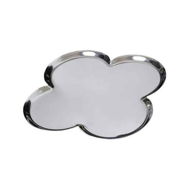 Bandeja de plato bandeja decorativa plato de almacenamiento en forma de flores plato de joyería de escritorio para aretes Collar de lápiz labial de plata