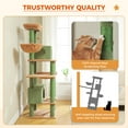 thumbnail image 4 of Demi Bonn 66" Multi-Level Cat Tree Tower for Indoor with Sisal-Covered Scratching Posts, Cat Condo with Hammock and Deluxe Perch, Green, 4 of 7