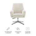 thumbnail image 3 of Linon Vivian Adjustable Metal Swivel Chair in White Faux Leather & White Sherpa, 3 of 19