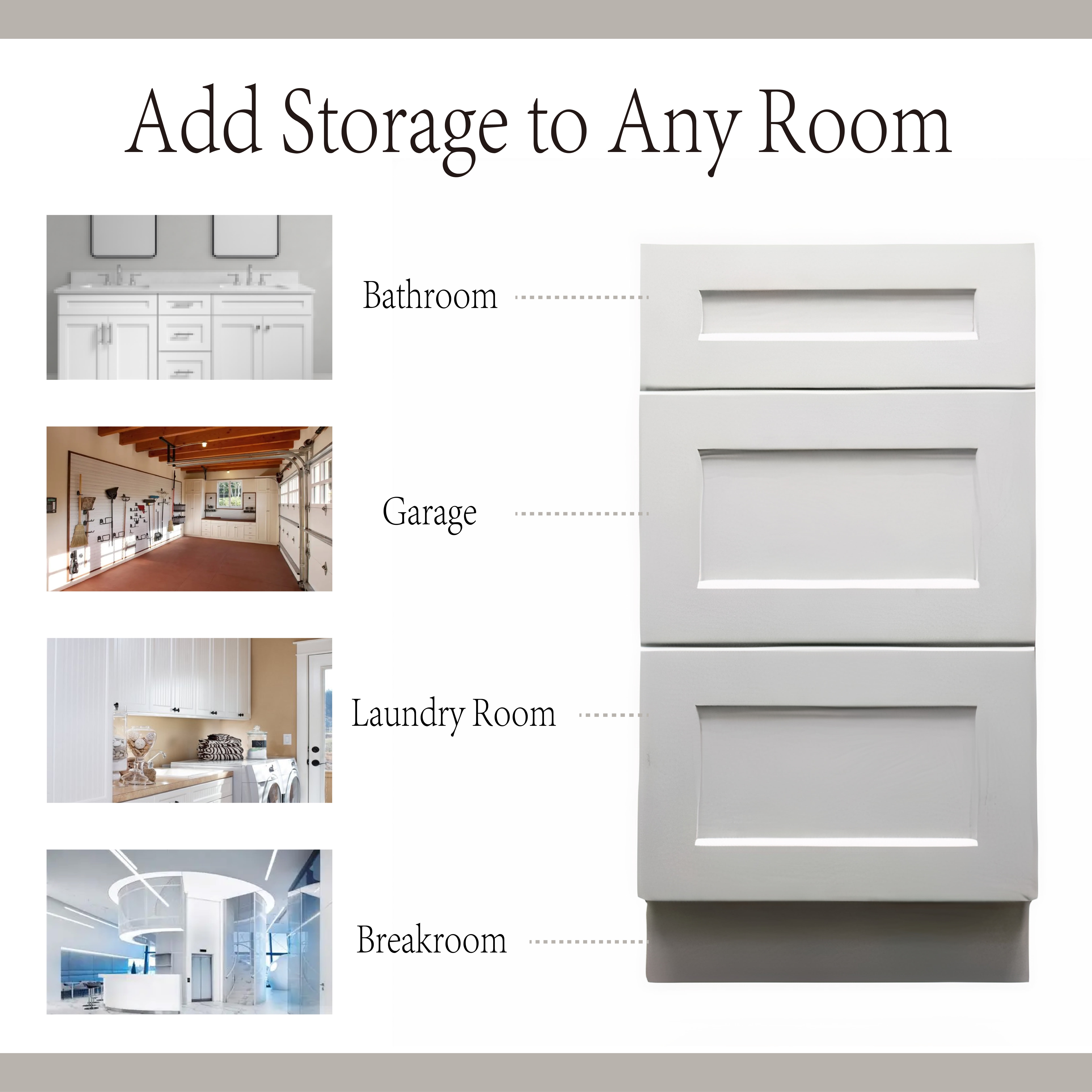 3 Drawers Bathroom Vanity Base, Bathroom Drawer Storage RTA Shaker Cabinet, White Shaker, 12 inch